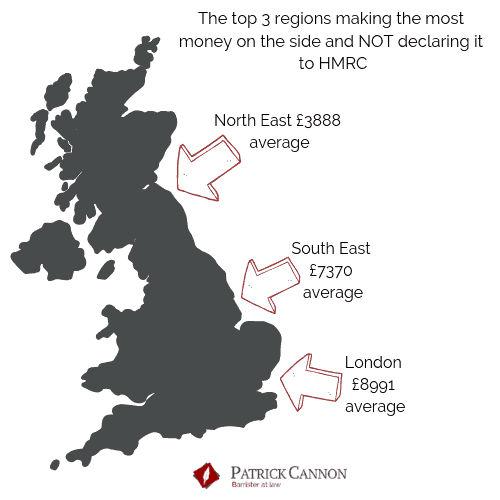 Regions of the UK making the most money and not declaring it - Patrick Cannon tax barrister